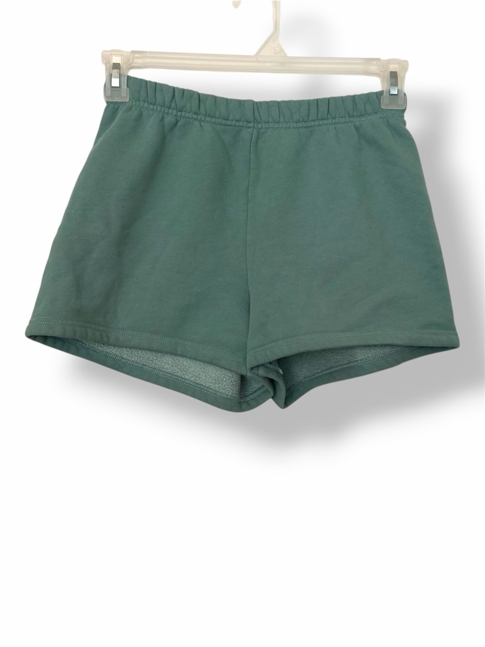 Aritzia Tna Cozy SweatFleece Perfect Hi-Rise Mini Shorts Yucca Green - Picture 2 of 6